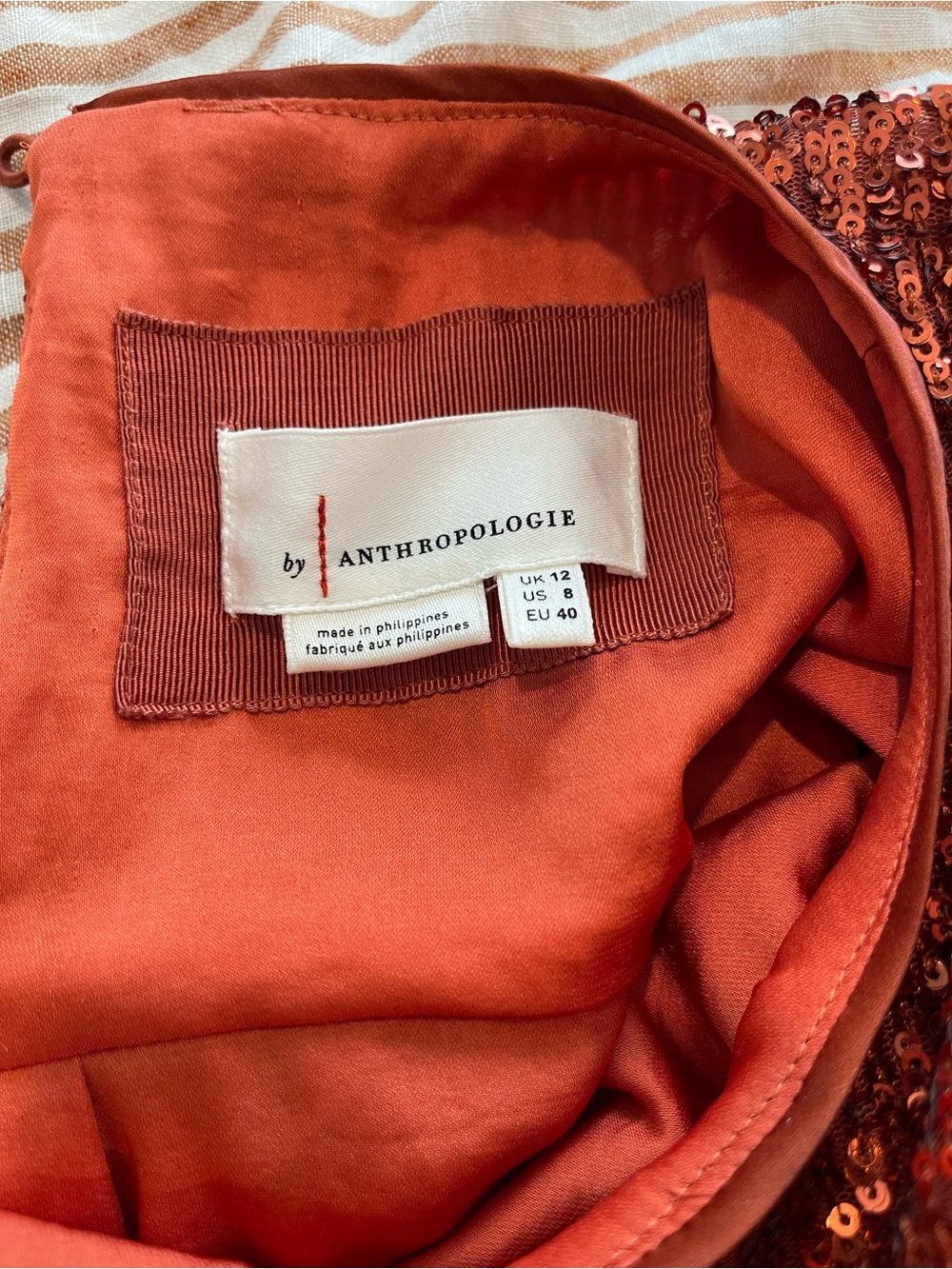 Anthropologie sequin puff sleeve top 8 Read - Picture 6 of 11